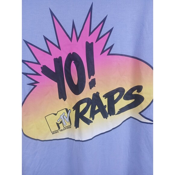 Yo! MTV Raps Logo Purple T-Shirt Pink Yellow Gradient 3XL GUC Retro 90s Style - Picture 3 of 16